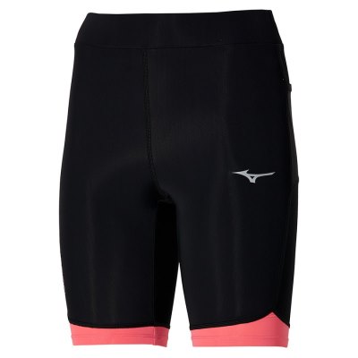 Mallas Mizuno BG3000 Mid Mujer - Negros / Coral Claro - Chile M568BUAEOP